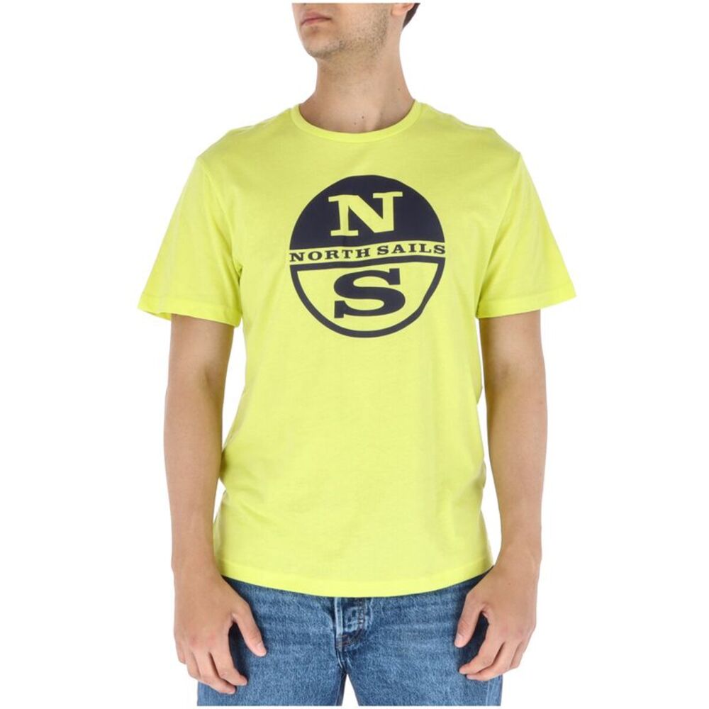 North Sails NS Circular Logo Tee Short Sleeve Men Yellow Shirts
